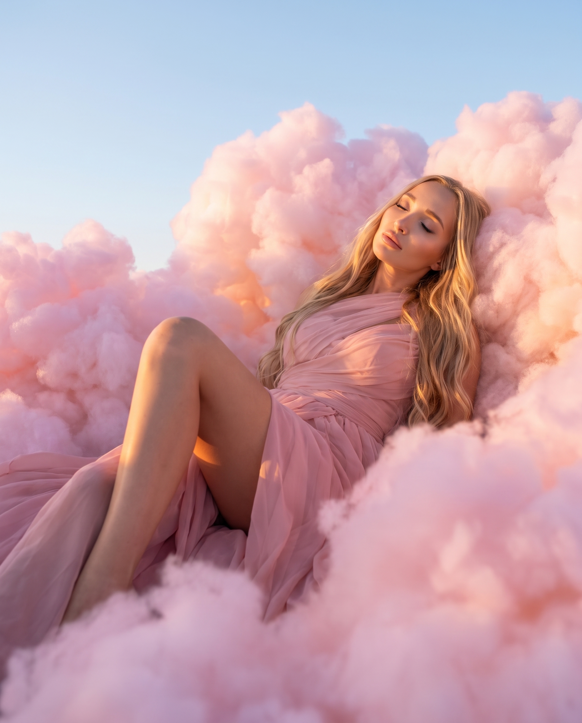 Нейрофотосессия: fashion-съёмка в розовых облаках