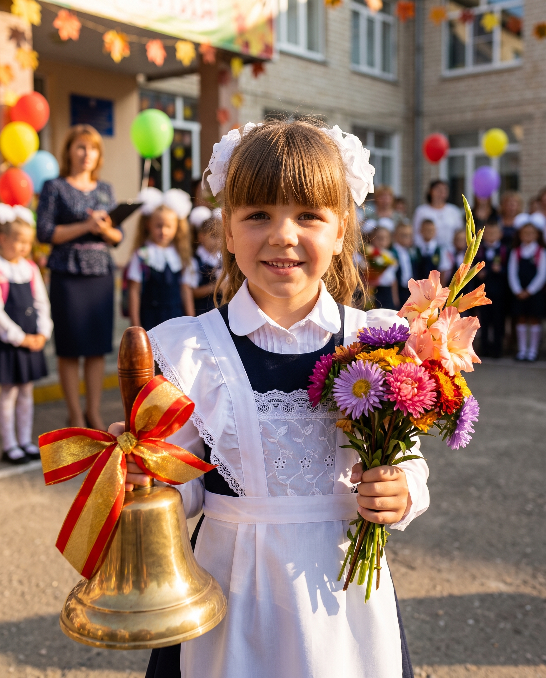 Нейрофотосессия: девочка на школьной линейке 1 сентября