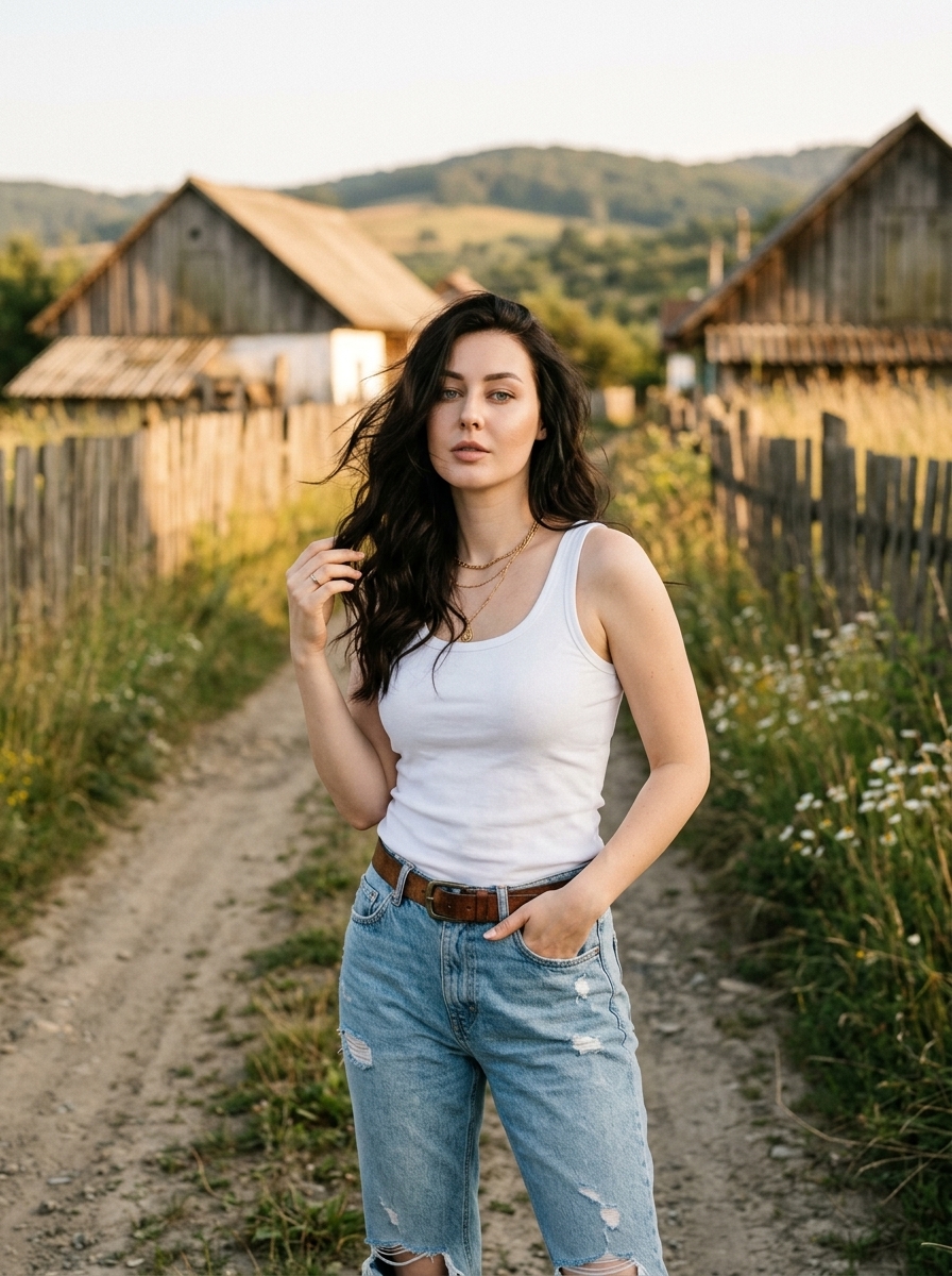 Нейрофотосессия: fashion editorial в деревенском стиле