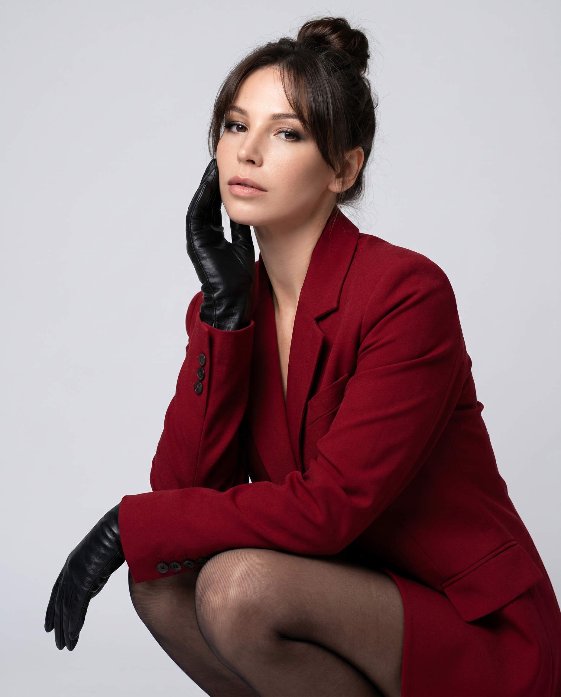 Нейрофотосессия: fashion-портрет девушки в студии, Pinterest-стиль